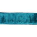 2 1/2" Wired Velvet Premium Ribbon | Teal w/ Teal Metallic Dupioni Backing | 5 Yard Roll