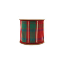 4" Wired Dupioni Ribbon | Red/Green/Gold Plaid Check | 10 Yard Roll