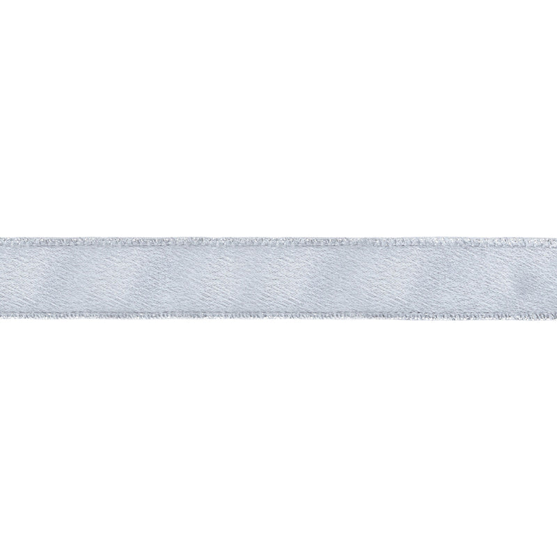 1" Wired Shimmer Satin | Silver with Silver Backing | 10 Yard Roll