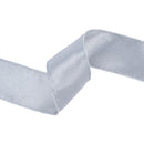 2 1/2" Wired Shimmer Satin Ribbon | Silver with Silver Backing | 10 Yard Roll