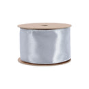 2 1/2" Wired Shimmer Satin Ribbon | Silver with Silver Backing | 10 Yard Roll