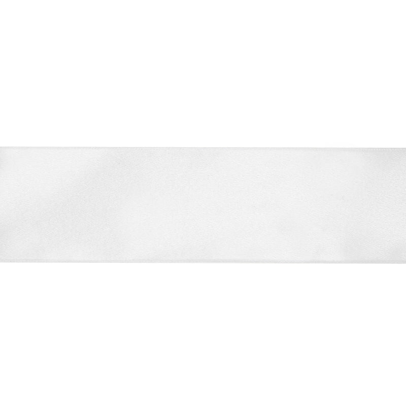4" Wired Shimmer Satin | White with White Backing | 10 Yard Roll