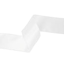 4" Wired Shimmer Satin Ribbon | White with White Backing | 10 Yard Roll