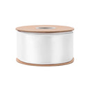 2 1/2" Wired Shimmer Satin Ribbon | White with White Backing | 10 Yard Roll