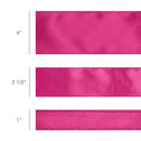 1" Wired Shimmer Satin Ribbon | Fuchsia with Fuchsia Backing | 10 Yard Roll