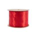 4" Wired Shimmer Satin Ribbon | Red with Red Backing | 10 Yard Roll
