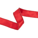 1" Wired Shimmer Satin Ribbon | Red with Red Backing | 10 Yard Roll