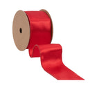 2 1/2" Wired Shimmer Satin Ribbon | Red with Red Backing | 10 Yard Roll