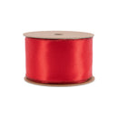 2 1/2" Wired Shimmer Satin Ribbon | Red with Red Backing | 10 Yard Roll