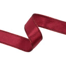 1" Wired Shimmer Satin Ribbon | Wine with Wine Backing | 10 Yard Roll