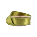 1" Wired Shimmer Satin RIbbon | Moss with Moss Backing | 10 Yard Roll