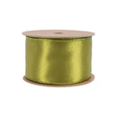 2 1/2" Wired Shimmer Satin Ribbon | Moss with Moss Backing | 10 Yard Roll