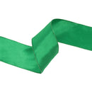 4" Wired Shimmer Satin Ribbon | Green with Green Backing | 10 Yard Roll