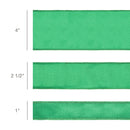 1" Wired Shimmer Satin Ribbon | Green with Green Backing | 10 Yard Roll