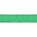 2 1/2" Wired Shimmer Satin Ribbon | Green with Green Backing | 10 Yard Roll