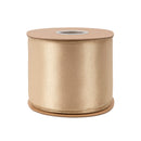 4" Wired Shimmer Satin Ribbon | Gold with Gold Backing | 10 Yard Roll