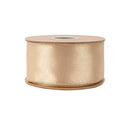 2 1/2" Wired Shimmer Satin Ribbon | Gold with Gold Backing | 10 Yard Roll