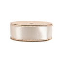 1" Wired Shimmer Satin Ribbon | Champagne with Champagne Backing | 10 Yard Roll