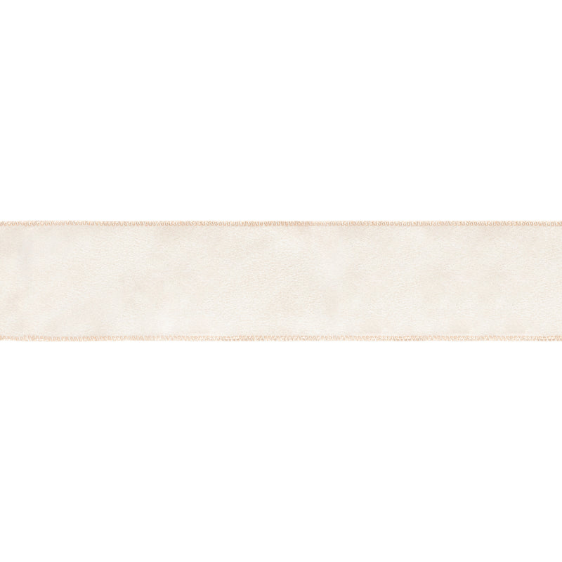 2 1/2" Wired Shimmer Satin | Champagne with Champagne Backing | 10 Yard Roll