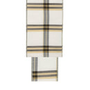 2 1/2" Wired Ribbon | Ivory/Black/Gold Plaid | 10 Yard Roll