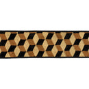 2 1/2" Wired Velvet Ribbon | 3D Block Foil Print on Black | 5 Yard Roll