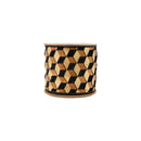 4" Wired Velvet Ribbon | 3D Block Foil Print on Black | 5 Yard Roll