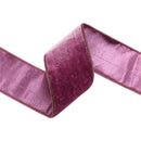 4" Wired Premium Velvet Ribbon | Purple w/  Purple Metallic Dupioni Backing | 5 Yard Roll