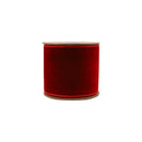 4" Wired Premium Velvet Ribbon | Red w/ Red Metallic Dupioni Backing | 5 Yard Roll