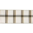4" Wired Ribbon | Ivory/Black/Gold Plaid | 10 Yard Roll