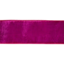 4" Wired Premium Velvet Ribbon | Hot Pink w/ Pink Dupioni Backing | 5 Yard Roll