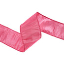 2 1/2" Wired Metallic Dupioni Ribbon | Azalea | 10 Yard Roll