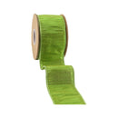 2 1/2" Wired Metallic Dupioni Ribbon | Apple Green | 10 Yard Roll
