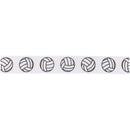 1" Printed Grosgrain Ribbon | Volleyballs on White | 25 Yard Roll