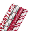 30" x 10' Holiday Reversible Wrapping Paper Bundle (4-pack) | Merry Santa Ho Ho