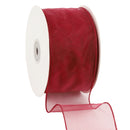 2 1/2" Wired Sheer Ribbon | Burgundy | 50 Yard Roll