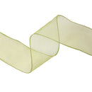 2 1/2" Wired Sheer Ribbon | Apple Green | 50 Yard Roll