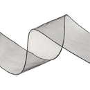 2 1/2" Wired Sheer Ribbon | Black | 50 Yard Roll