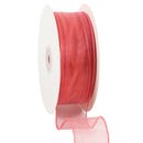 1 1/2" Wired Sheer Ribbon | Rose | 50 Yard Roll