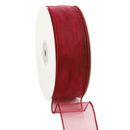 1 1/2" Wired Sheer Ribbon | Burgundy | 50 Yard Roll