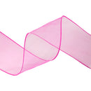 2 1/2" Wired Sheer Ribbon | Fuchsia | 50 Yard Roll