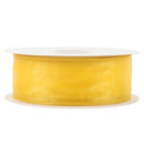 1 1/2" Wired Sheer Ribbon | Yellow | 50 Yard Roll