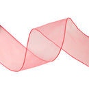 2 1/2" Wired Sheer Ribbon | Rose | 50 Yard Roll