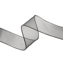 1 1/2" Wired Sheer Ribbon | Black | 50 Yard Roll