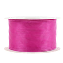 2 1/2" Wired Sheer Ribbon | Fuchsia | 50 Yard Roll