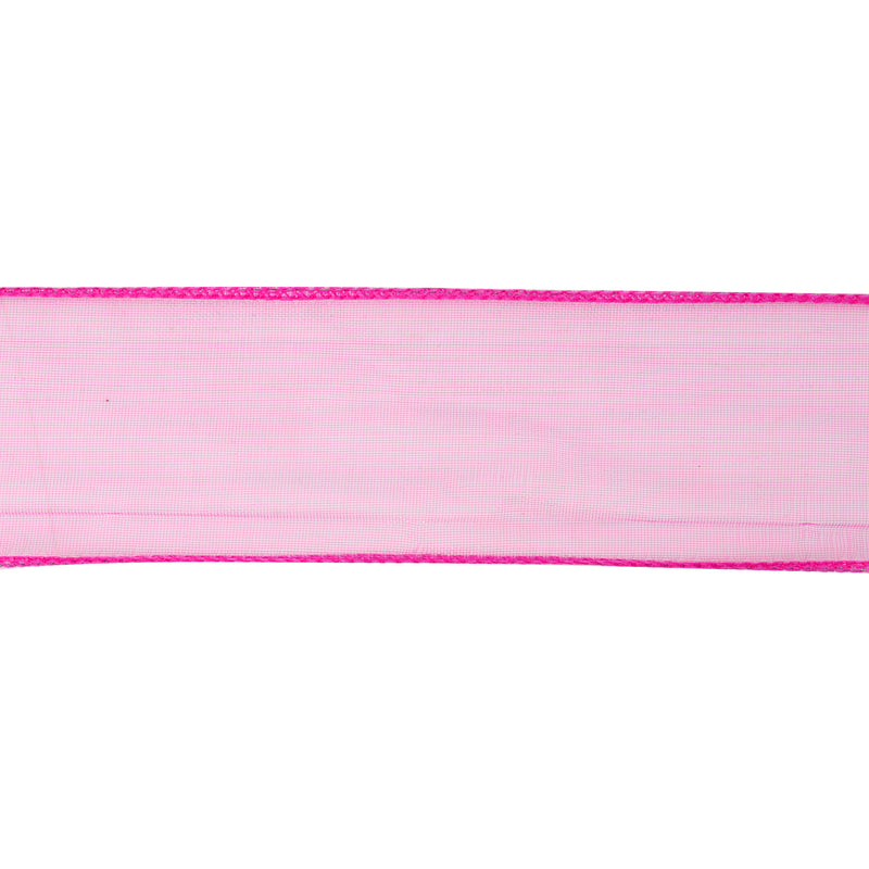 1 1/2" Wired Sheer Ribbon | Fuchsia | 50 Yard Roll