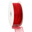 1 1/2" Wired Sheer Ribbon | Red | 50 Yard Roll