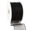 2 1/2" Wired Sheer Ribbon | Black | 50 Yard Roll
