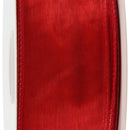 1 1/2" Wired Sheer Ribbon | Red | 50 Yard Roll
