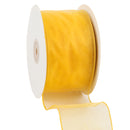 2 1/2" Wired Sheer Ribbon | Yellow | 50 Yard Roll