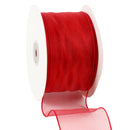 2 1/2" Wired Sheer Ribbon | Red | 50 Yard Roll